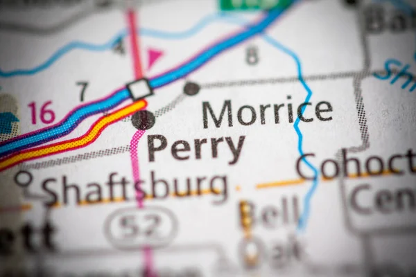 Perry Michigan Mapa Usa — Stock fotografie