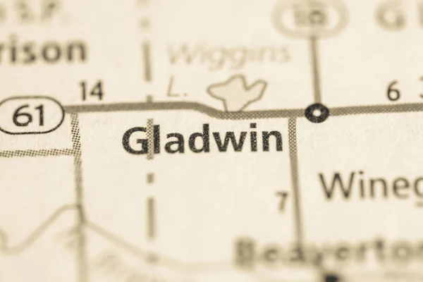 Γκλάντγουιν Μίσιγκαν Χάρτης Ηπα — Φωτογραφία Αρχείου