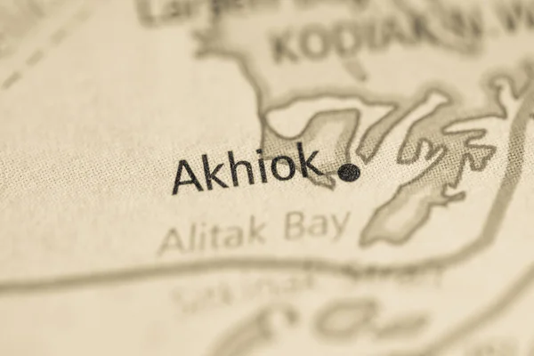 Крупным Планом Карта Ахиока Аляска Сша — стоковое фото