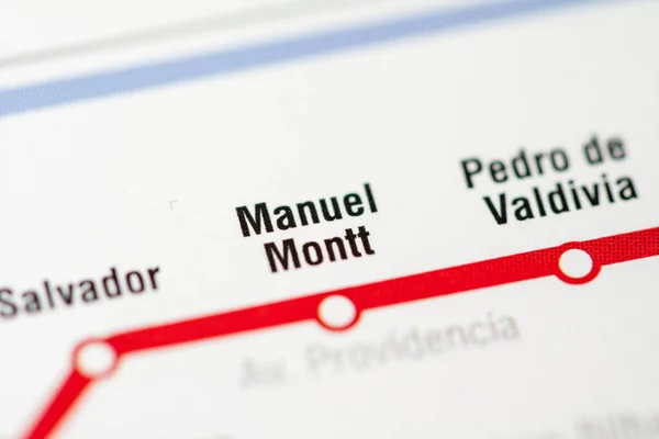 Estação Manuel Montt Mapa Metrô Santiago — Fotografia de Stock