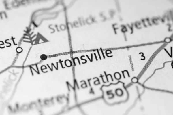 纽顿斯维尔地图的特写 俄亥俄美国 — 图库照片