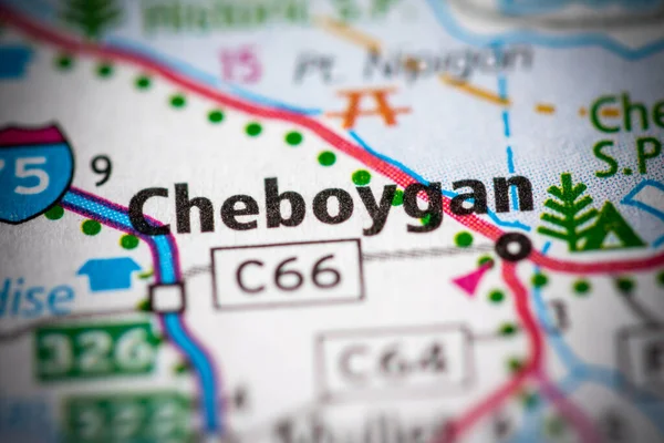 Cheboygan Michigan Kaart Verenigde Staten — Stockfoto