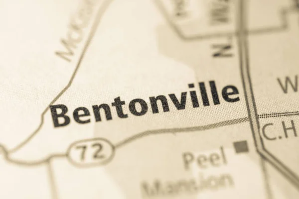 Bentonville Det Arkansas Usa Karta — Stockfoto