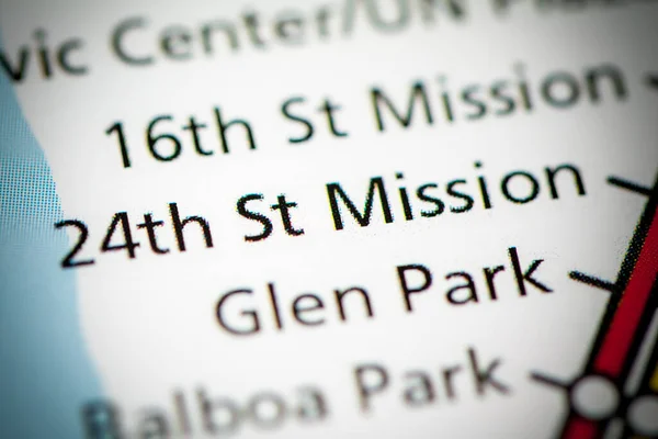 24Ts Mission Station San Francisco Metro Map — Stock Photo, Image