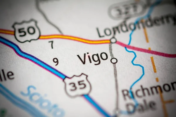 Крупным Планом Карта Огайо Сша — стоковое фото