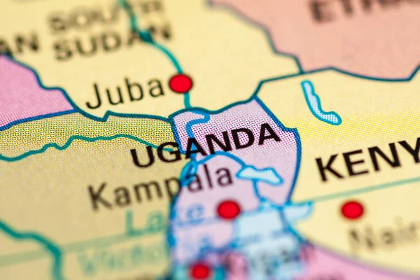 Uganda Geogrphy Concepto Close Shot — Foto de Stock