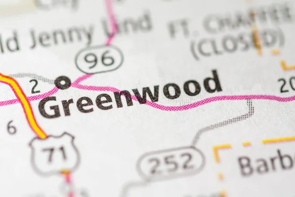 Greenwood Arkansas Eua Mapa — Fotografia de Stock