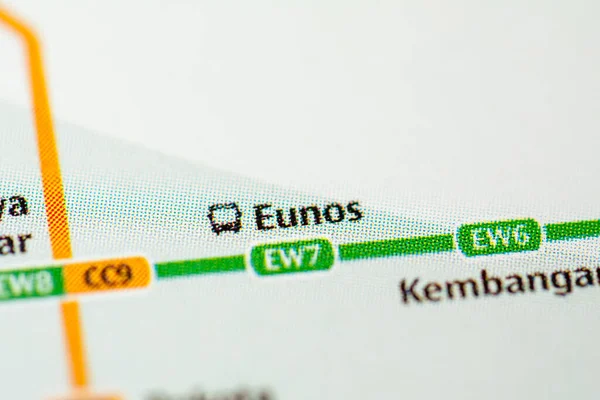 Eunos Állomás Szingapúr Metrótérkép — Stock Fotó