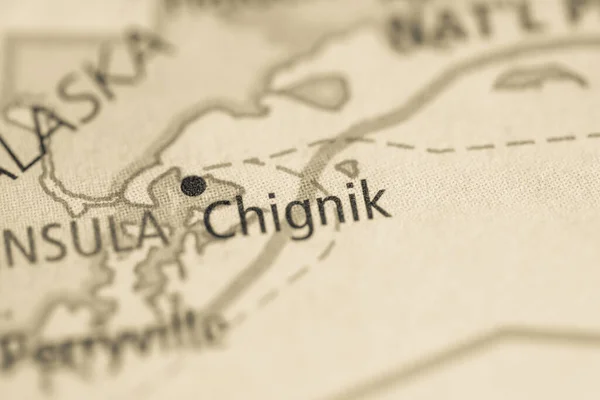 Знімок Мапи Чигніка Великим Планом Аляска Сша — стокове фото