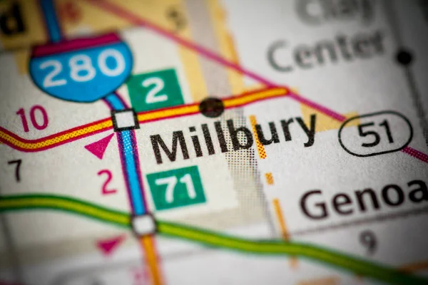 Millbury Ohio Abd Haritası — Stok fotoğraf