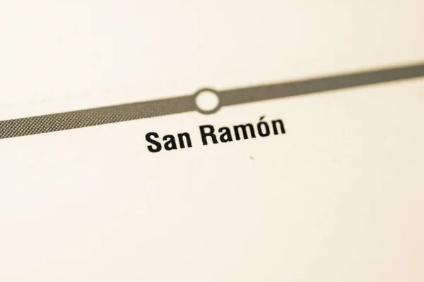 Estação San Ramon Mapa Metrô Santiago — Fotografia de Stock