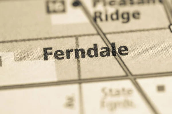 Ferndale Michigan Mapa Usa — Foto de Stock