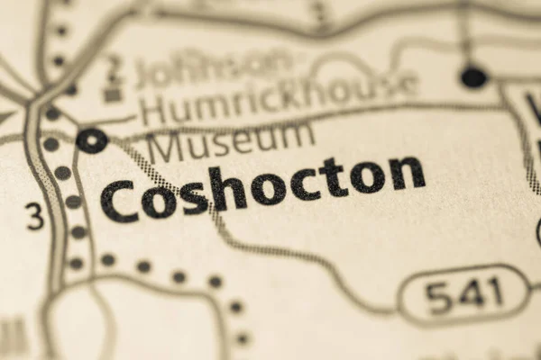 Coshocton Vagyok Ohióban Amerikai Térkép — Stock Fotó