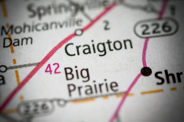 Craigton Ohio Eua Mapa — Fotografia de Stock