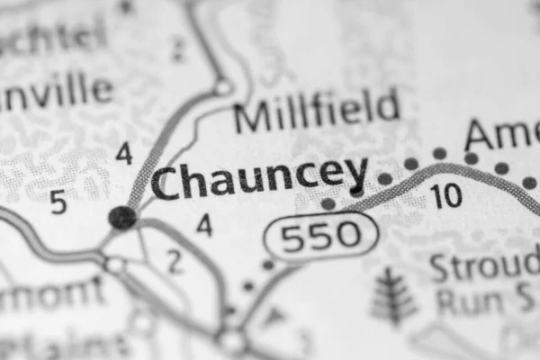 Közelkép Chauncey Térképéről Ohióban Egyesült Államok — Stock Fotó