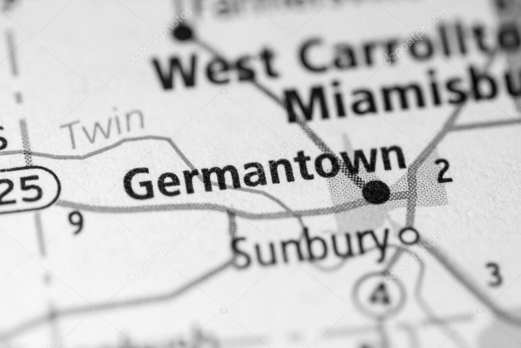 Germantown. Ohio. USA map 