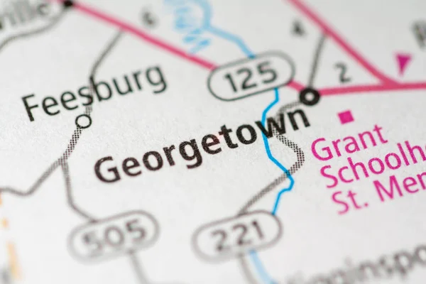 Närbild Kartan Över Georgetown Ohio Här Förenta Staterna — Stockfoto