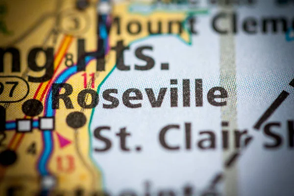 Roseville 密歇根美国地图 — 图库照片