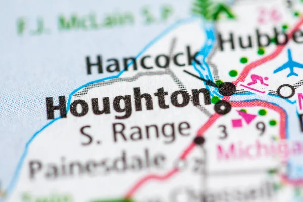 Houghton Michigan Eua Mapa — Fotografia de Stock