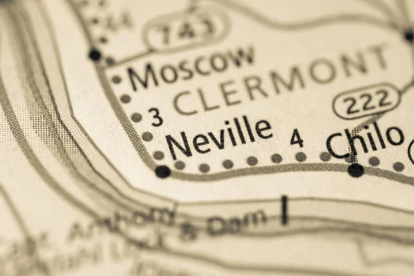 Primo Piano Della Mappa Neville Ohio Stati Uniti — Foto Stock