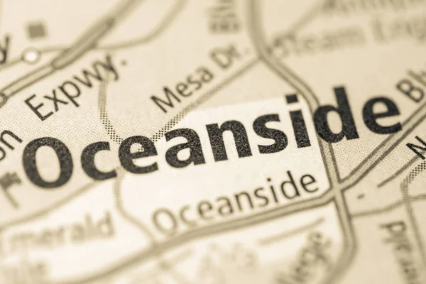Oceanside Ban Kalifornia Amerikai Térkép — Stock Fotó