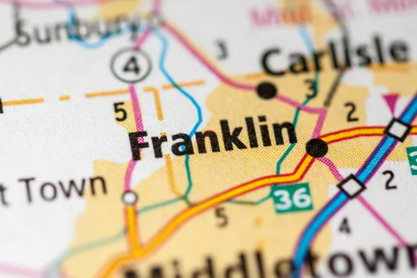 Franklin Ohio Eua Mapa — Fotografia de Stock