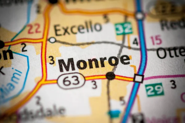 Monroe Ohio Abd Haritası — Stok fotoğraf
