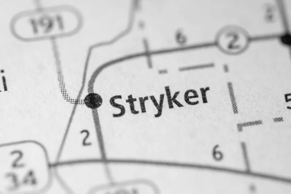 Een Stryker Ohio Kaart Verenigde Staten — Stockfoto