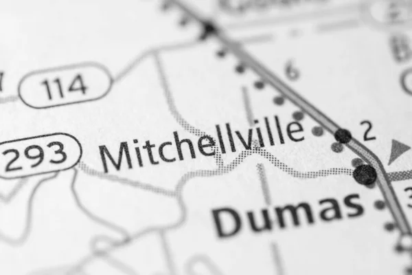 米切尔维尔 阿肯色州美国地图 — 图库照片