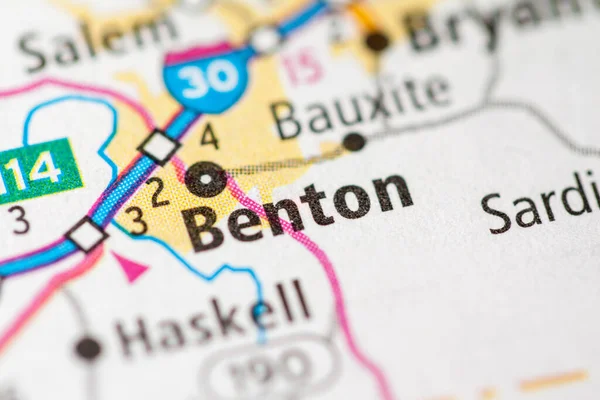 Benton Arkansas Abd Haritası — Stok fotoğraf