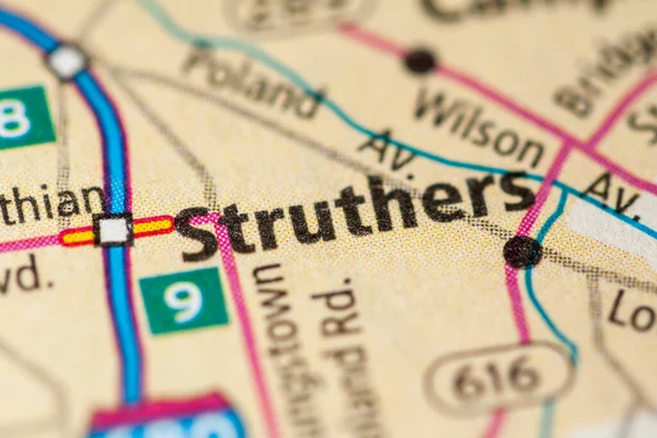 Struthers Ohio Eua Mapa — Fotografia de Stock