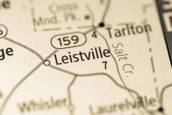 Close Mapa Leistville Ohio Estados Unidos — Fotografia de Stock