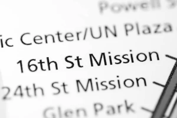 Missionsstation San Francisco Metro Karte — Stockfoto