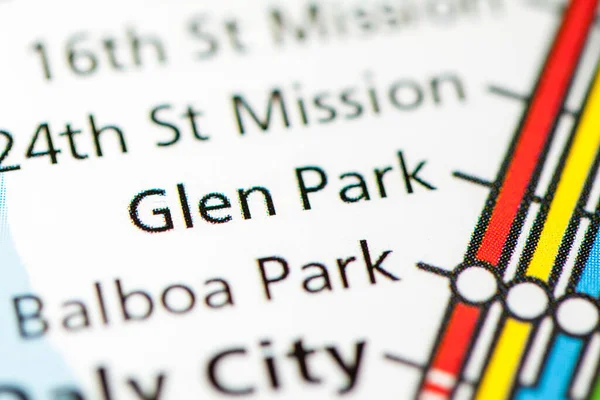 グレンパーク駅 サンフランシスコ地下鉄地図 — ストック写真