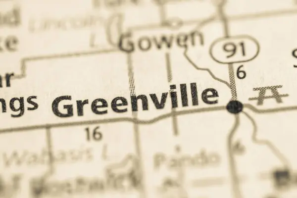 Greenville Michigan Eua Mapa — Fotografia de Stock