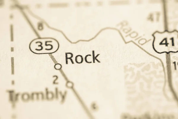 Rock Michigan Usa Karte — Stockfoto