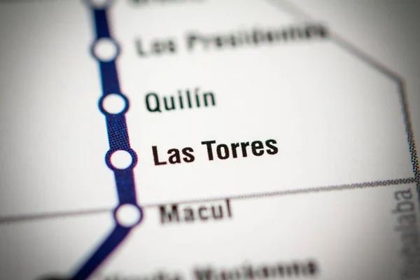 Las Torres Station. Santiago Metro map.