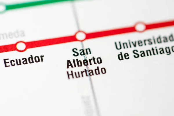Estação San Alberto Hurtado Mapa Metrô Santiago — Fotografia de Stock