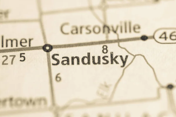 Sandusky Michigan Abd Haritası — Stok fotoğraf