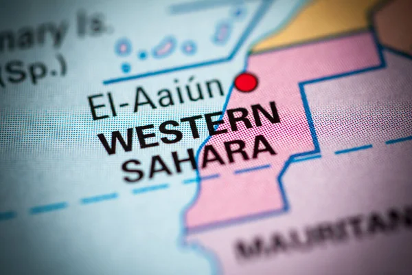 Western Sahara. Geogrphy concept closde up shot