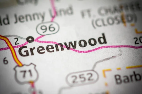 Greenwood Arkansas Eua Mapa — Fotografia de Stock