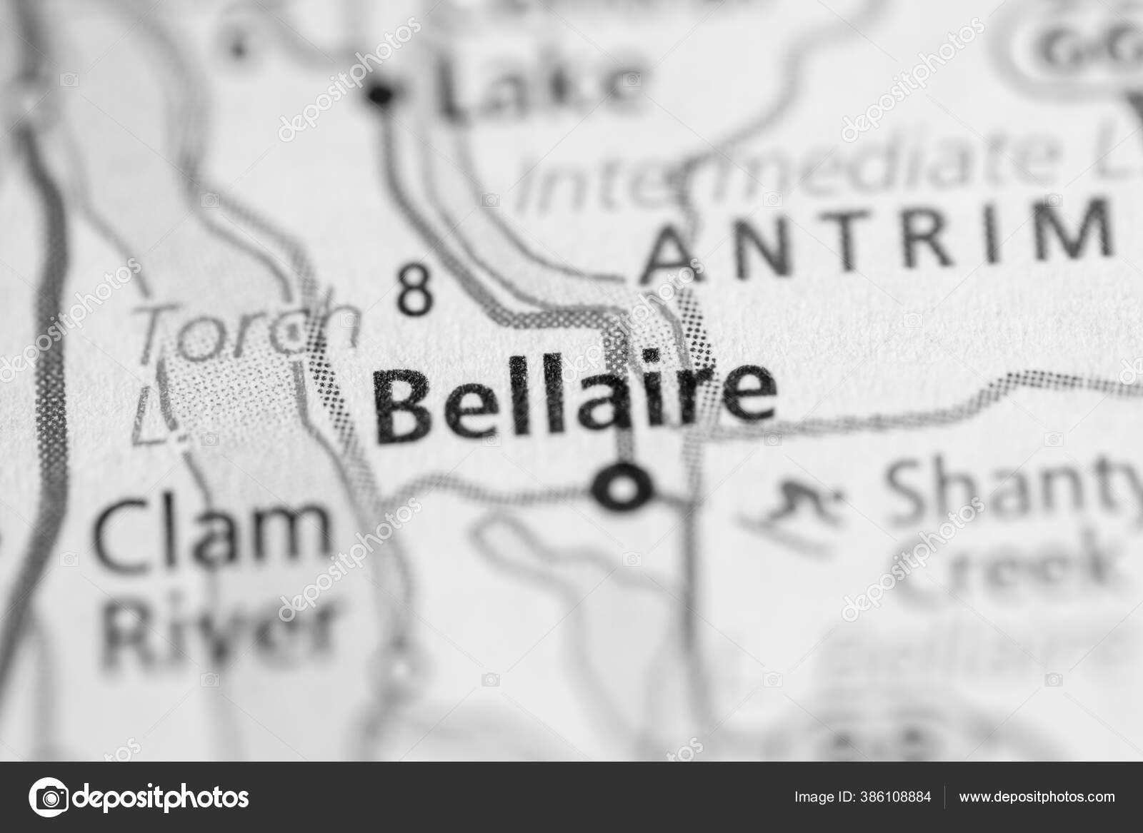 Bellaire Michigan Usa Map Stock Photo by ©aliceinwonderland2020 386108884