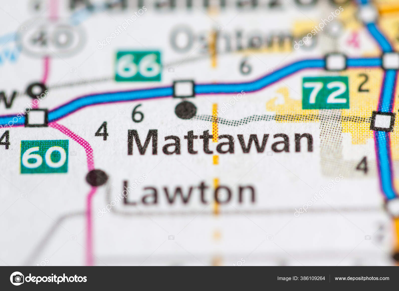 Mattawan Michigan Usa Map Stock Photo by ©aliceinwonderland2020 386109264