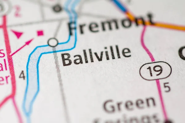 Ballville Ohio Eua Mapa — Fotografia de Stock