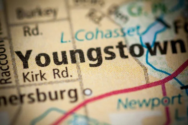 Youngstown Ban Ohióban Amerikai Térkép — Stock Fotó