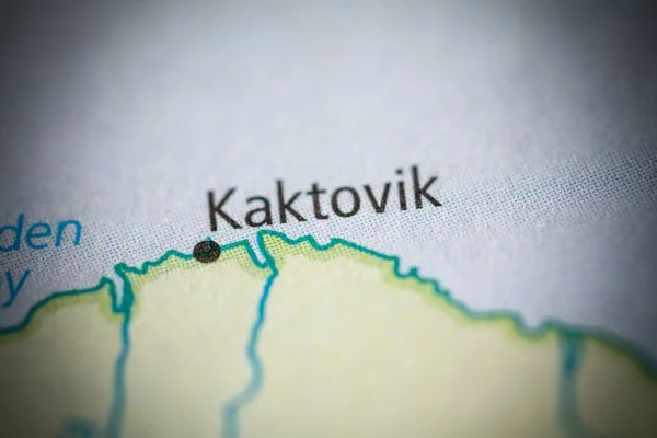 Close Mapa Kaktovik Alasca Estados Unidos — Fotografia de Stock