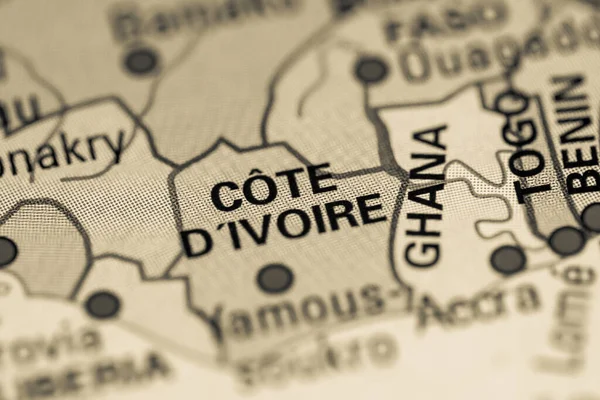 Cote Ivoire Geogrphy Concepto Close Shot — Foto de Stock