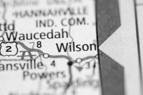 Wilson Michigan Mapa Usa —  Fotos de Stock