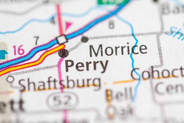 Perry Michigan Mapa Usa — Stock fotografie