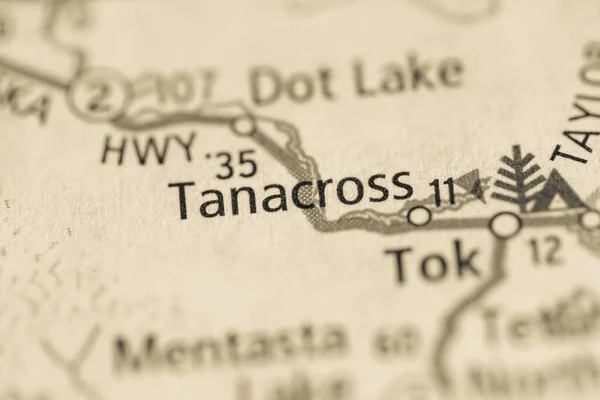 Κοντινό Πλάνο Του Χάρτη Του Tanacross Αλάσκα Ηπα — Φωτογραφία Αρχείου